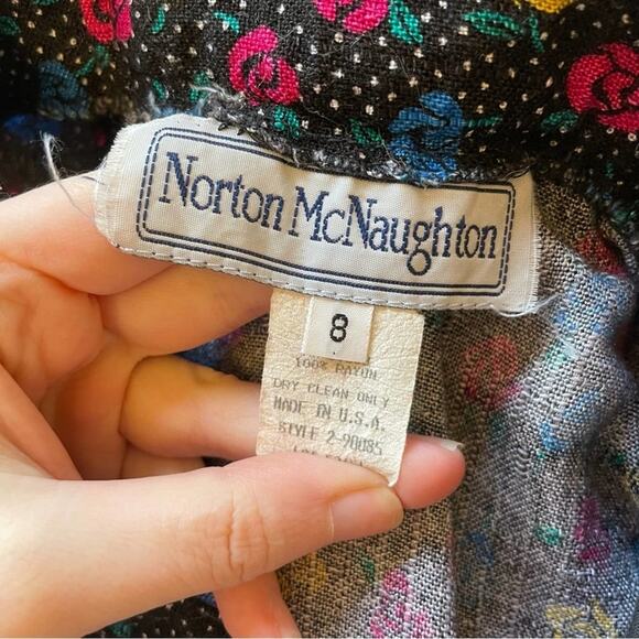 Vintage XS Maxi Skirt Rose black polka dot Goblincore cottagecore - Picture 4 of 7